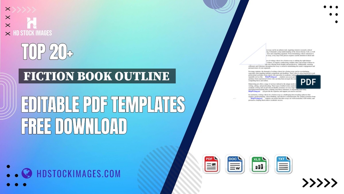 Top 20+ Fiction Book Outline  Editable PDF Templates Free Download