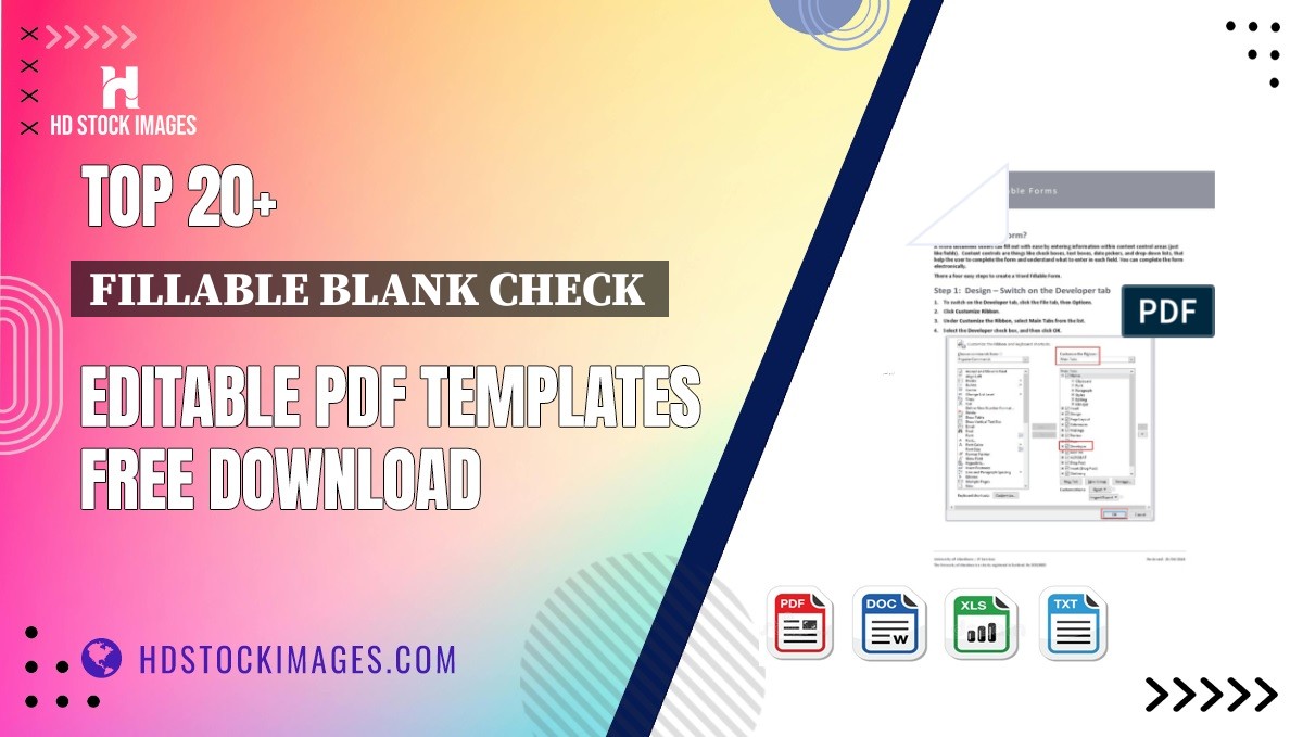 Top 20+ Fillable Blank Check  Editable PDF Templates Free Download