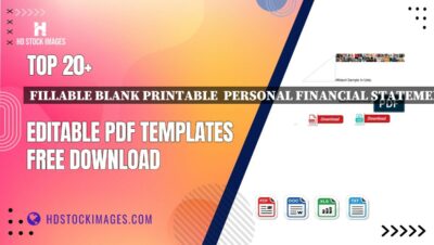 Top 20+ Fillable Blank Printable  Personal Financial Statement  Editable PDF Templates Free Download