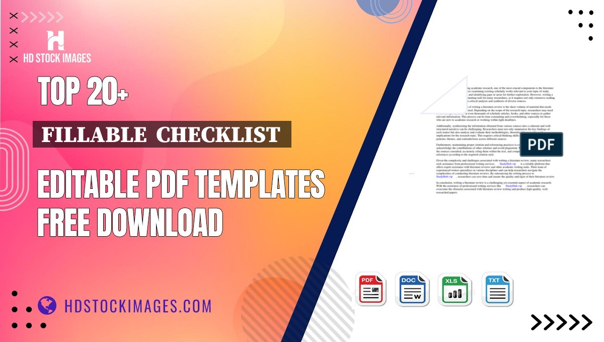 Top 20+ Fillable  Checklist  Editable PDF Templates Free Download