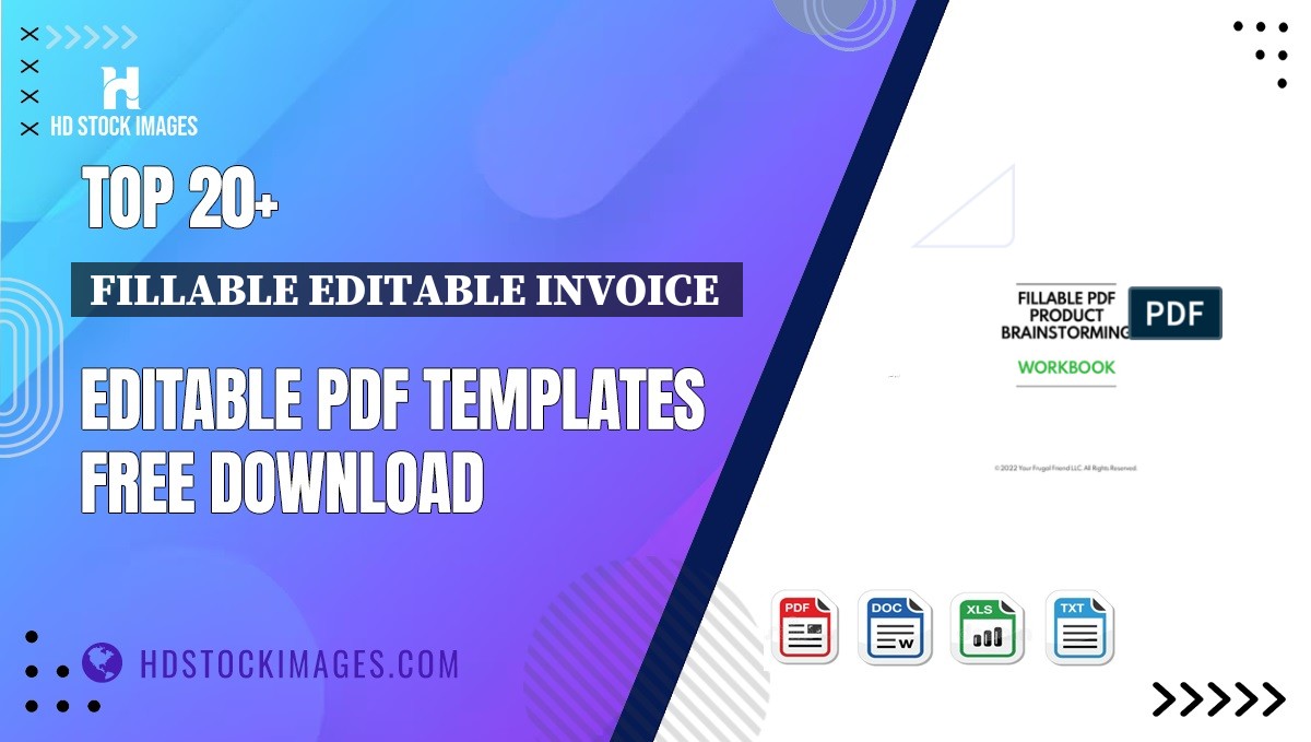 Top 20+ Fillable Editable Invoice  Editable PDF Templates Free Download