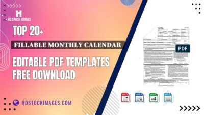 Top 20+ Fillable Monthly Calendar Editable PDF Templates Free Download