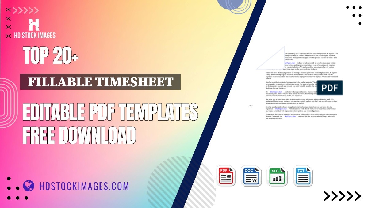 Top 20+  Fillable Timesheet  Editable PDF Templates Free Download