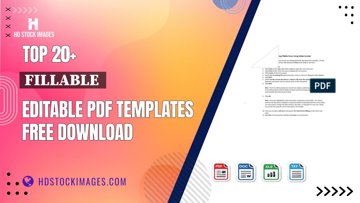 Top 20+ Fillable  Editable PDF Templates Free Download