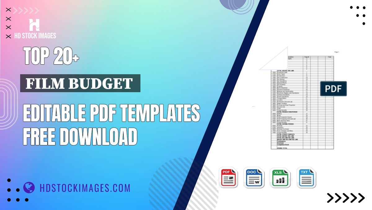 Top 20+ Film Budget  Editable PDF Templates Free Download