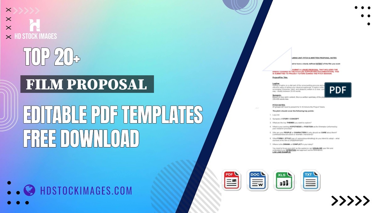 Top 20+ Film Proposal  Editable PDF Templates Free Download