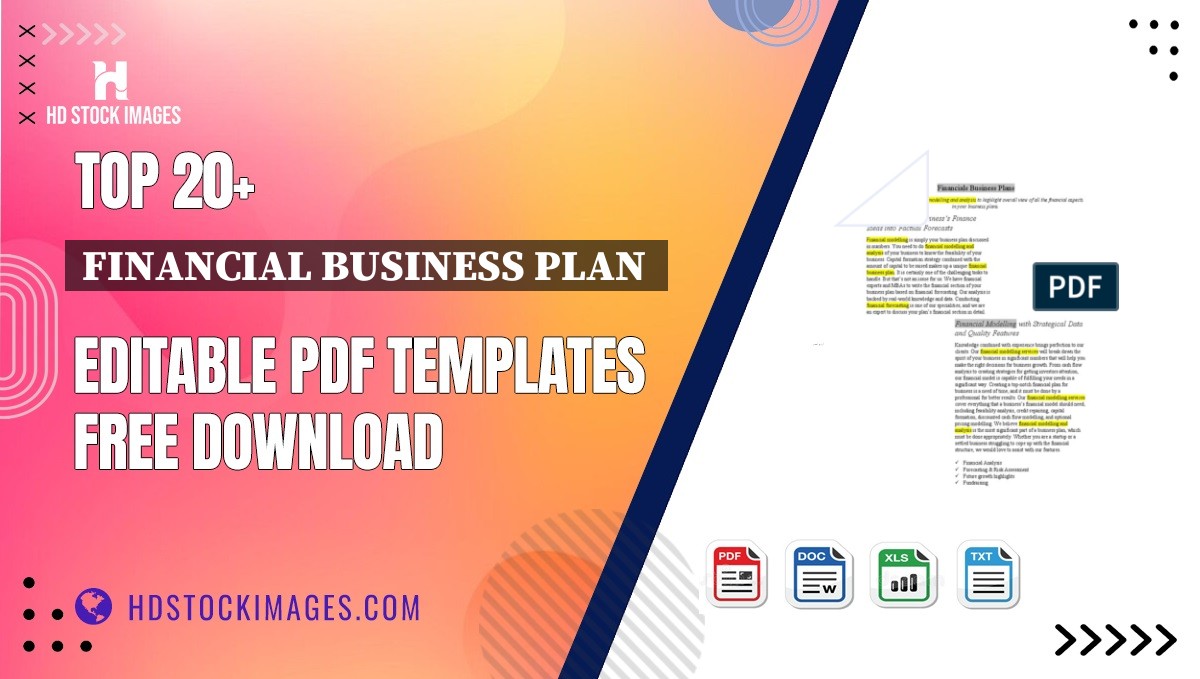 Top 20+ Financial Business Plan  Editable PDF Templates Free Download