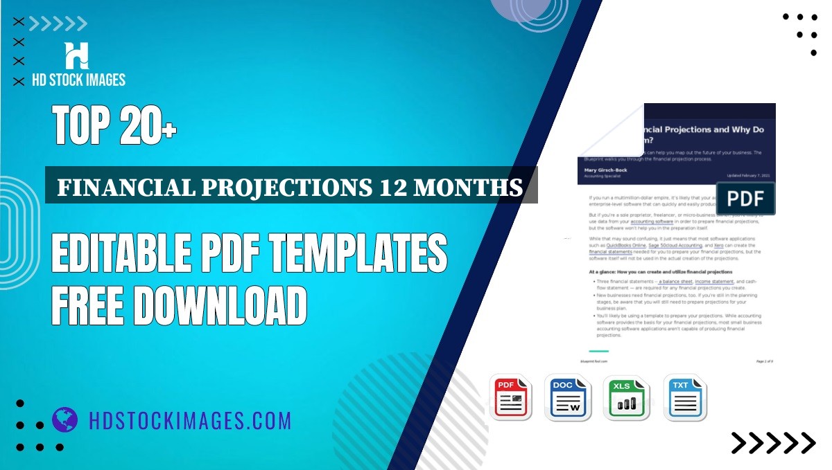 Top 20+ Financial Projections 12 Months  Editable PDF Templates Free Download