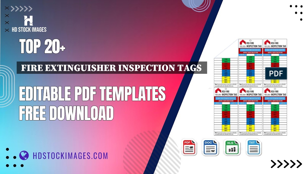 Top 20+ Fire Extinguisher Inspection Tags  Editable PDF Templates Free Download