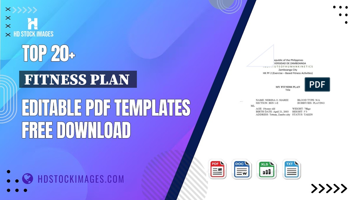 Top 20+ Fitness Plan  Editable PDF Templates Free Download