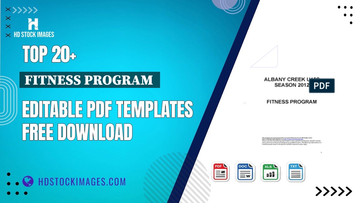 Top 20+ Fitness Program  Editable PDF Templates Free Download
