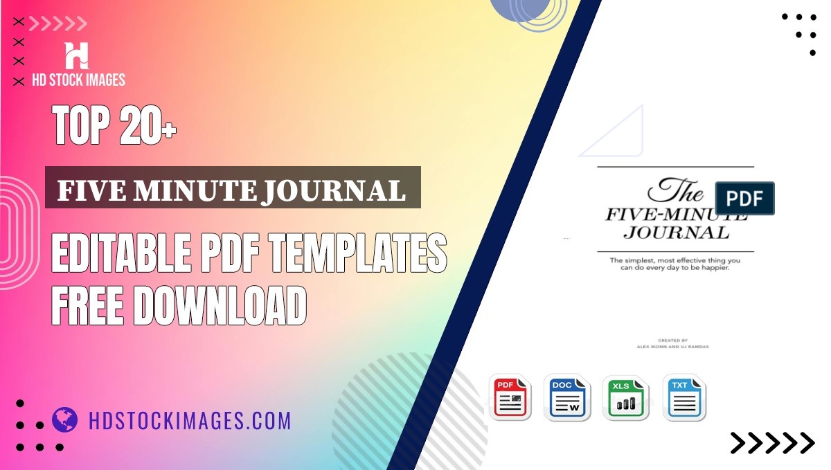 Top 20+ Five Minute Journal  Editable PDF Templates Free Download