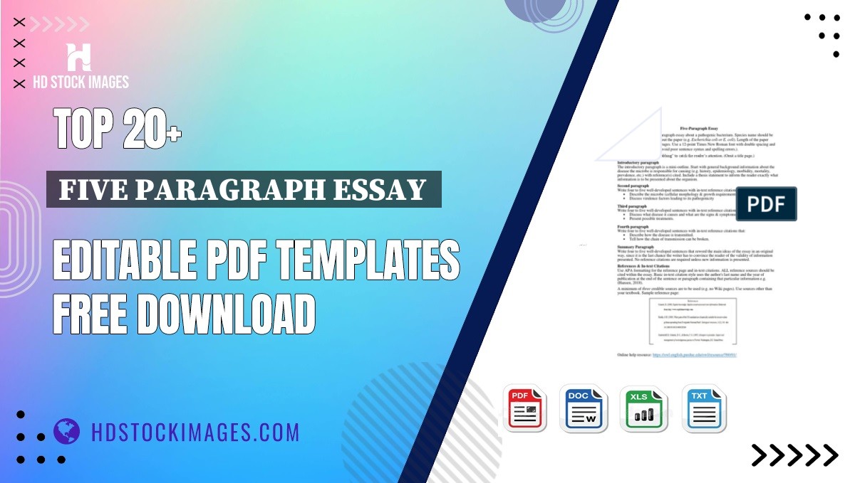 Top 20+ Five Paragraph Essay  Editable PDF Templates Free Download