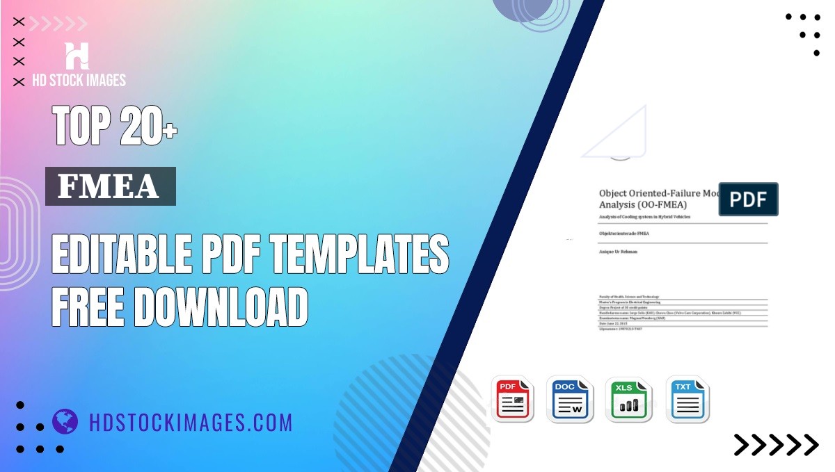 Top 20+ Fmea  Editable PDF Templates Free Download