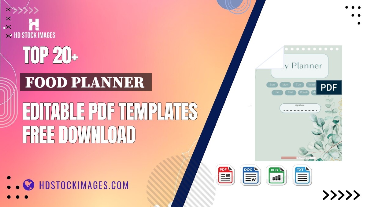 Top 20+ Food Planner  Editable PDF Templates Free Download