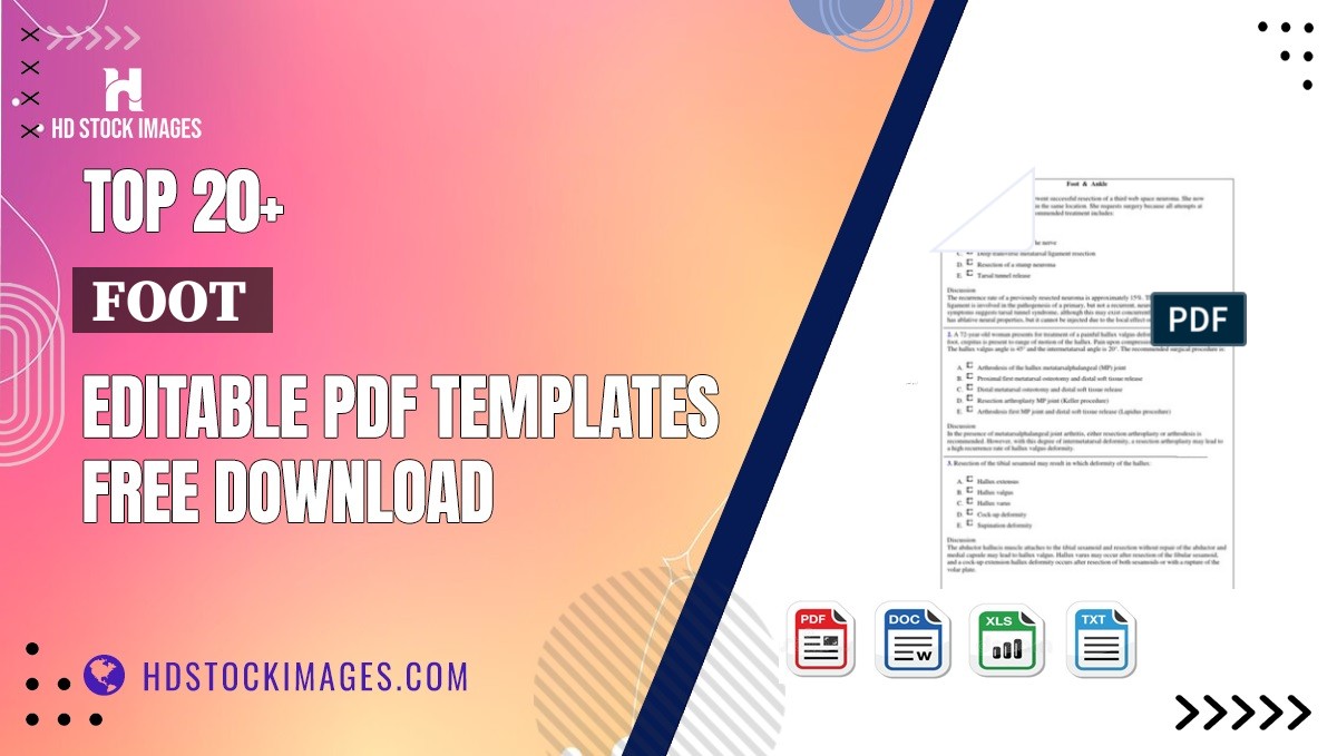 Top 20+ Foot  Editable PDF Templates Free Download