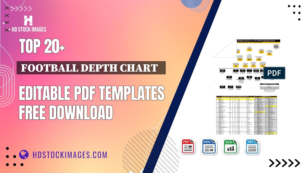 Top 20+ Football Depth Chart   Editable PDF Templates Free Download