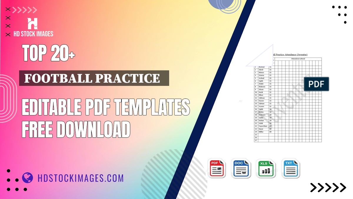 Top 20+ Football Practice   Editable PDF Templates Free Download