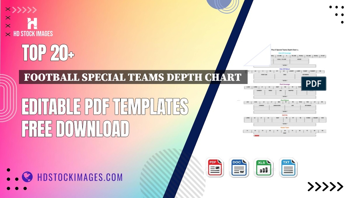 Top 20+ Football Special Teams Depth Chart  Editable PDF Templates Free Download