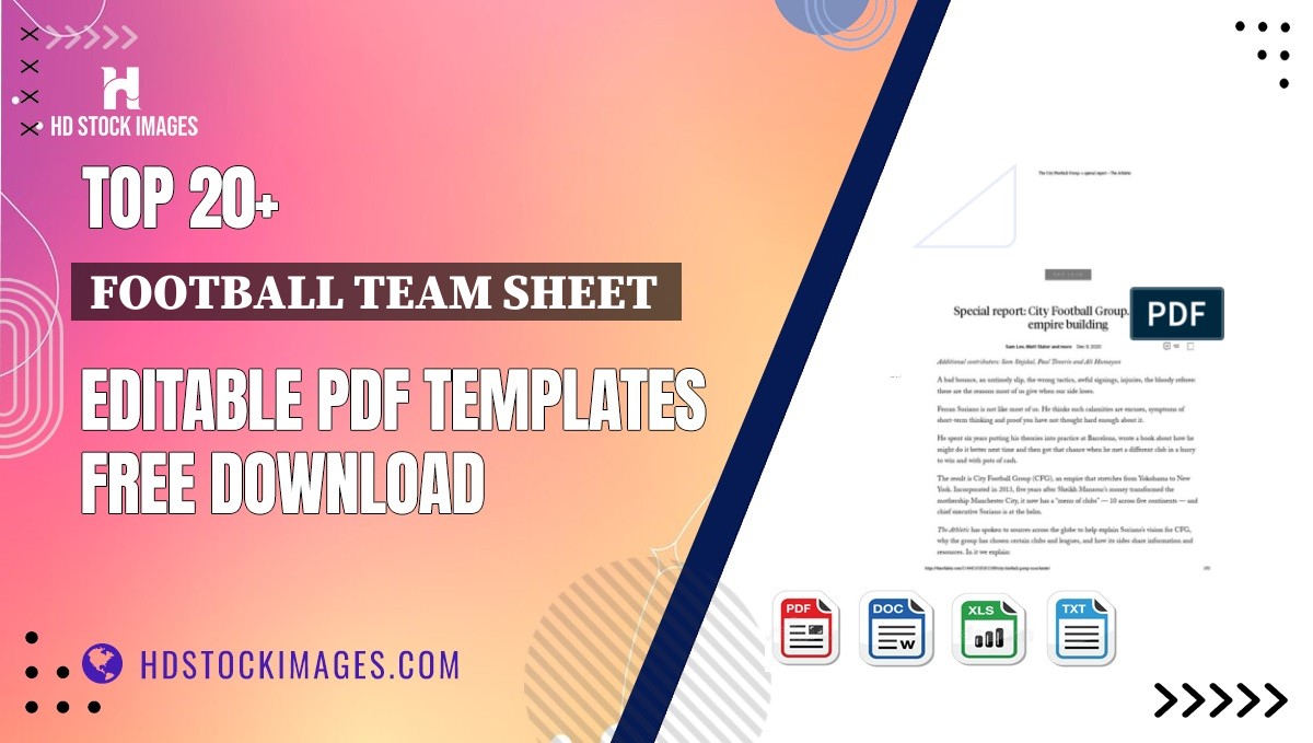 Top 20+ Football Team Sheet  Editable PDF Templates Free Download