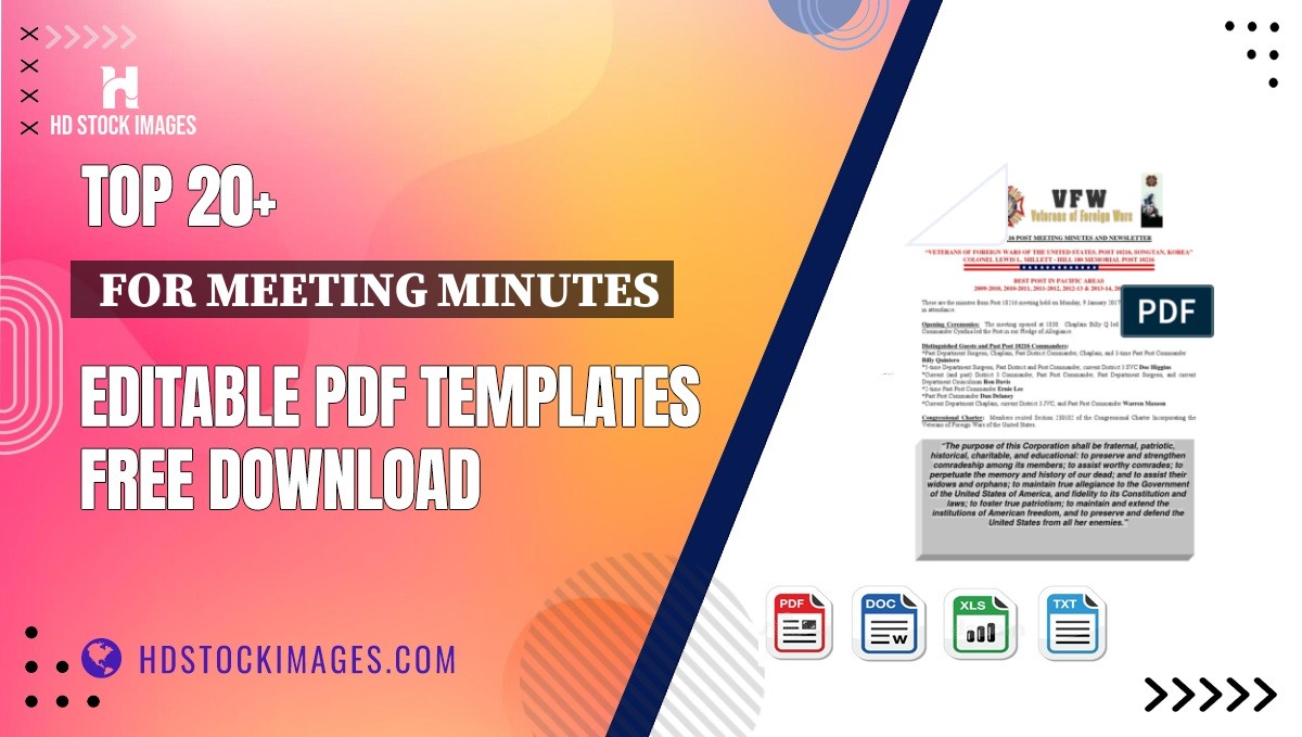 Top 20+  For Meeting Minutes Editable PDF Templates Free Download