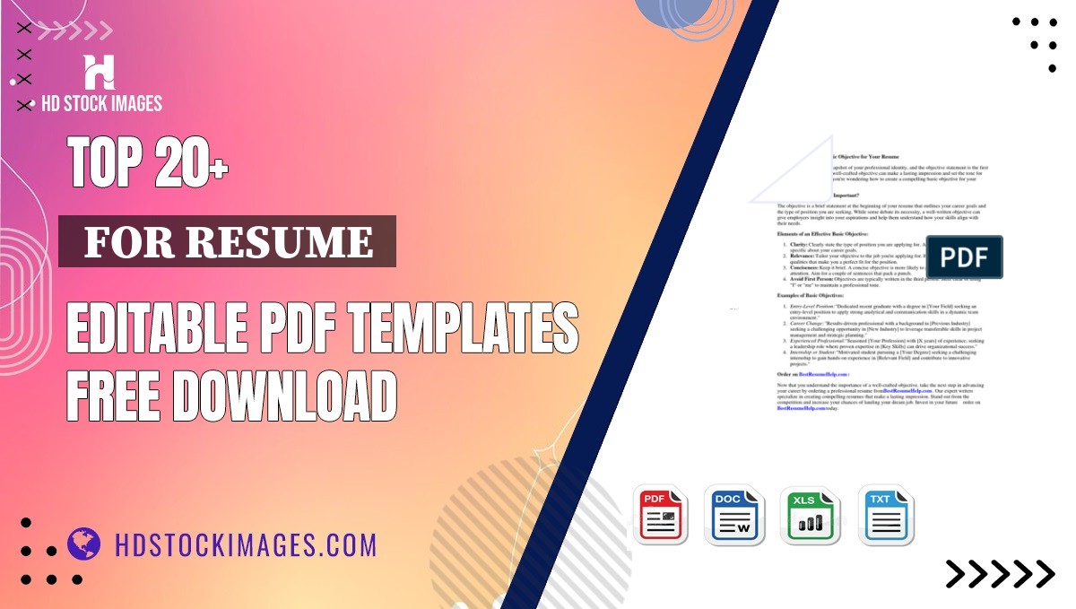 Top 20+  For Resume  Editable PDF Templates Free Download