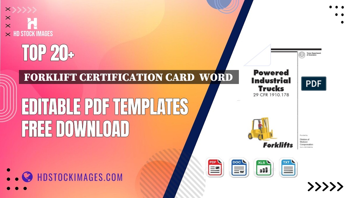 Top 20+ Forklift Certification Card  Word  Editable PDF Templates Free Download