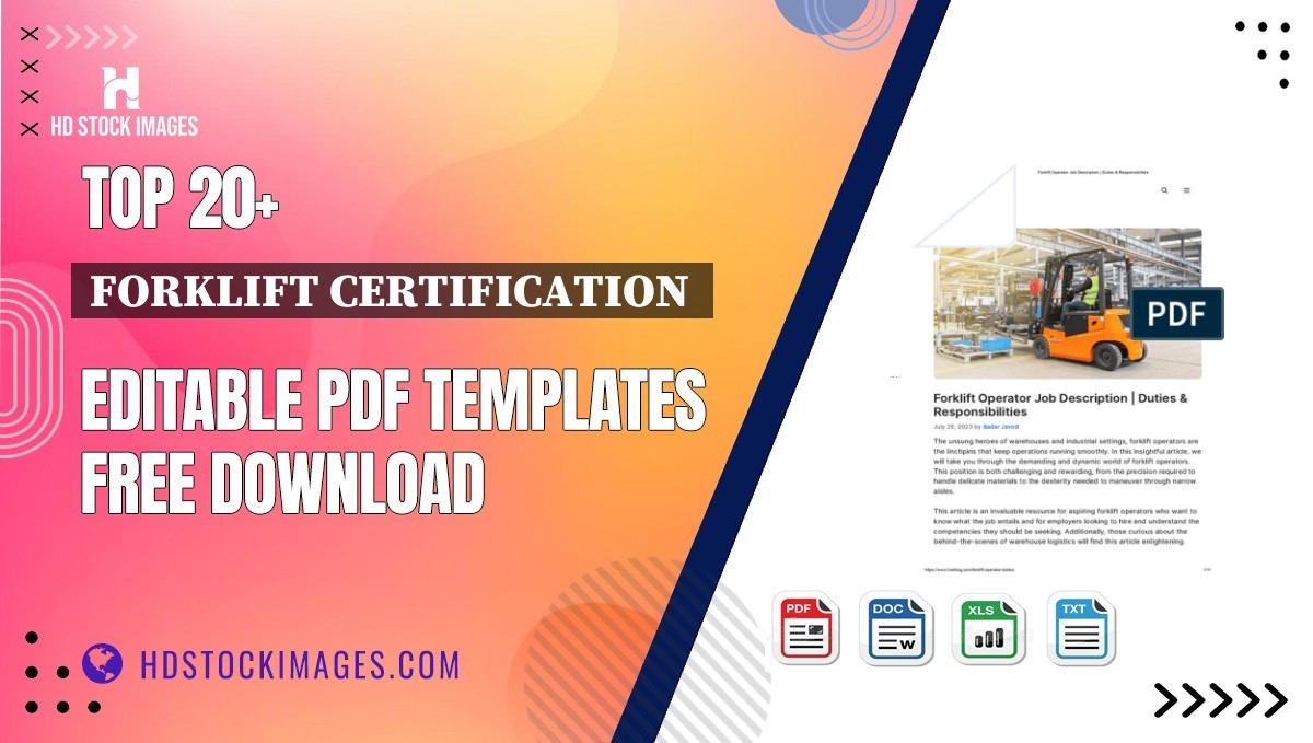 Top 20+ Forklift Certification  Editable PDF Templates Free Download