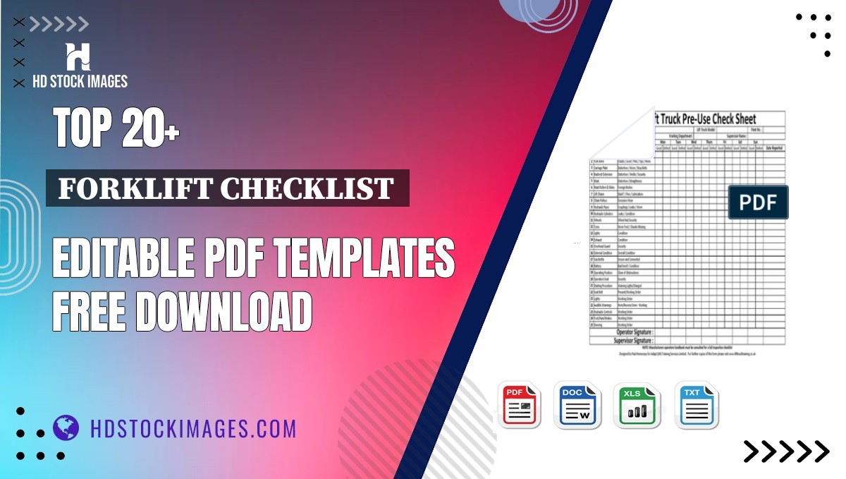 Top 20+ Forklift Checklist  Editable PDF Templates Free Download