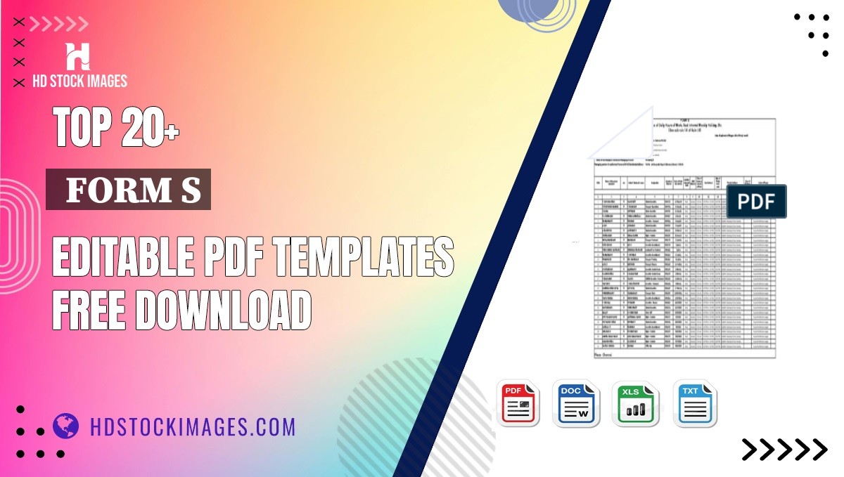 Top 20+  Form S Editable PDF Templates Free Download