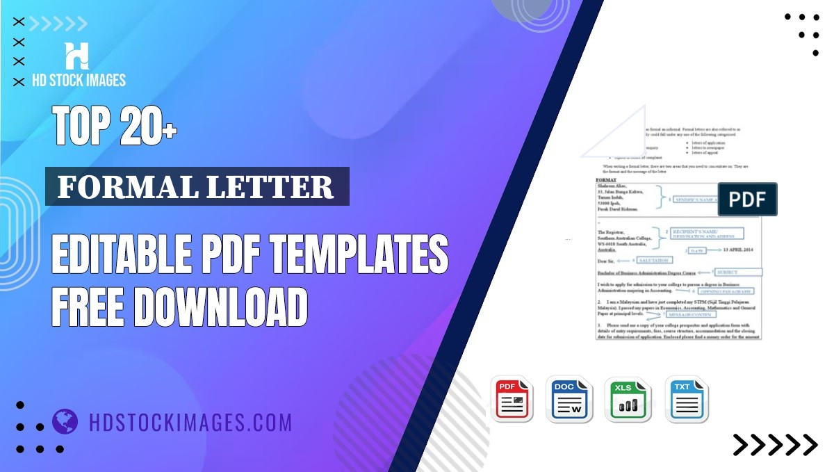 Top 20+ Formal Letter  Editable PDF Templates Free Download