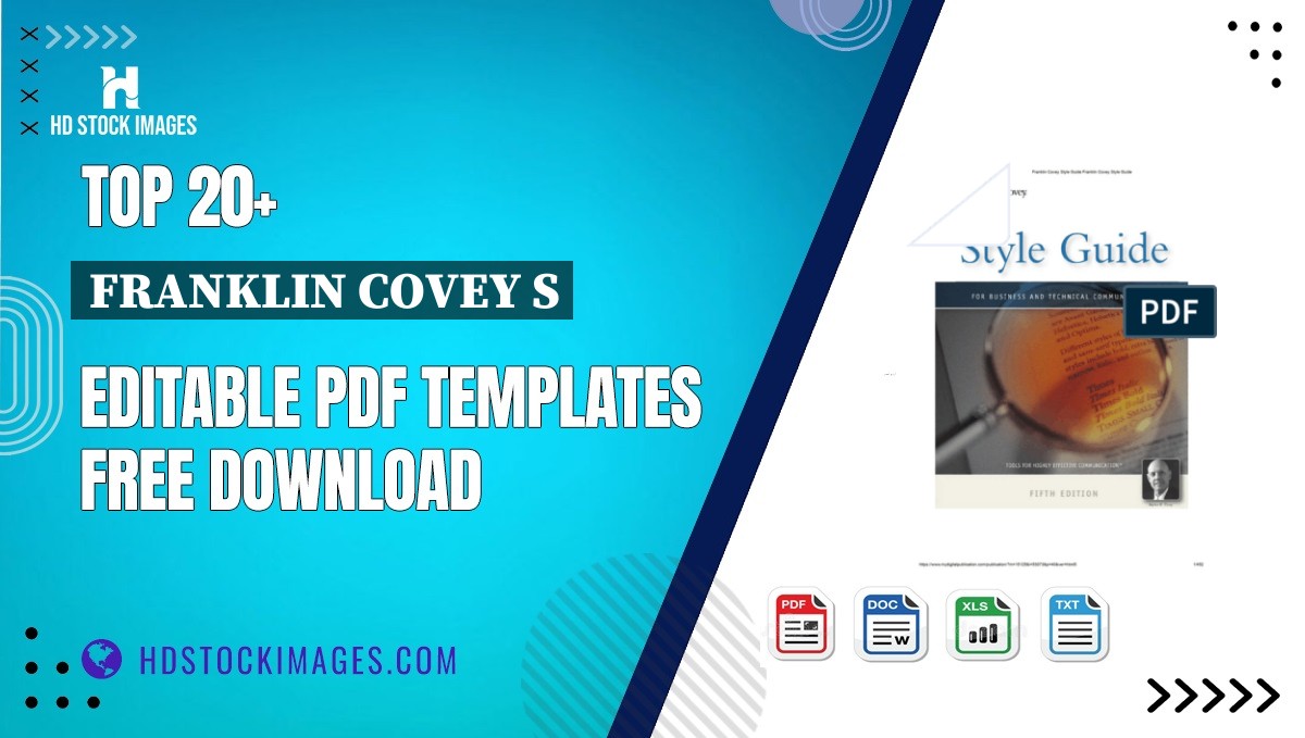 Top 20+ Franklin Covey S Editable PDF Templates Free Download