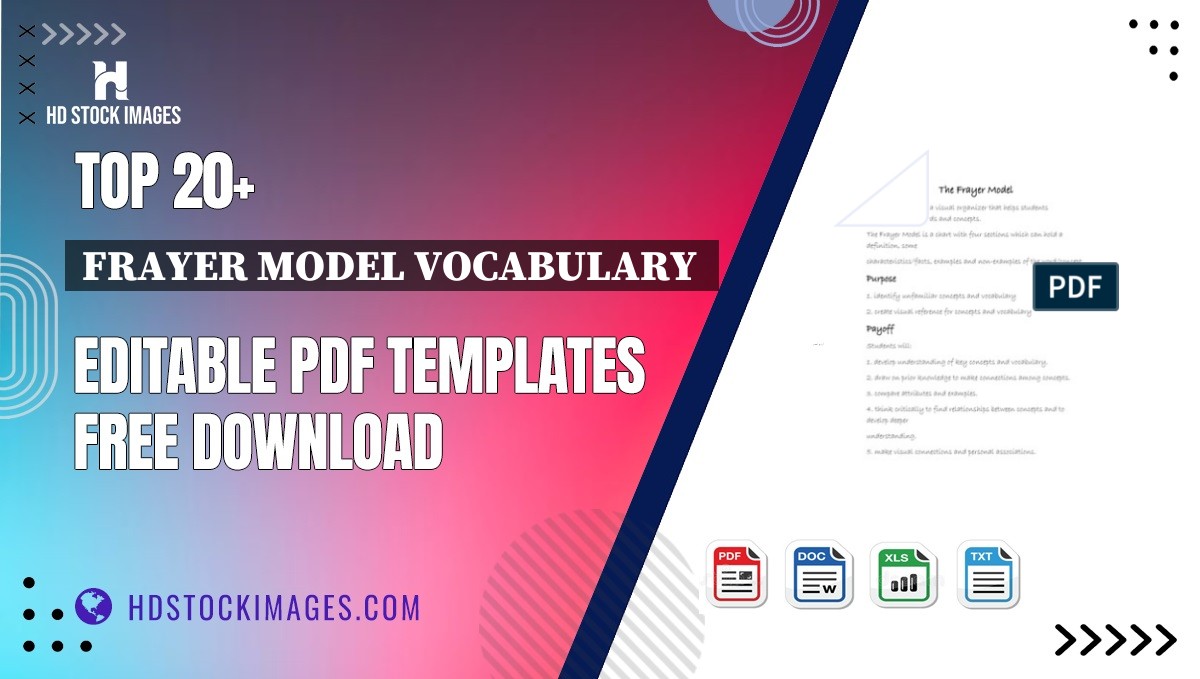 Top 20+ Frayer Model Vocabulary  Editable PDF Templates Free Download