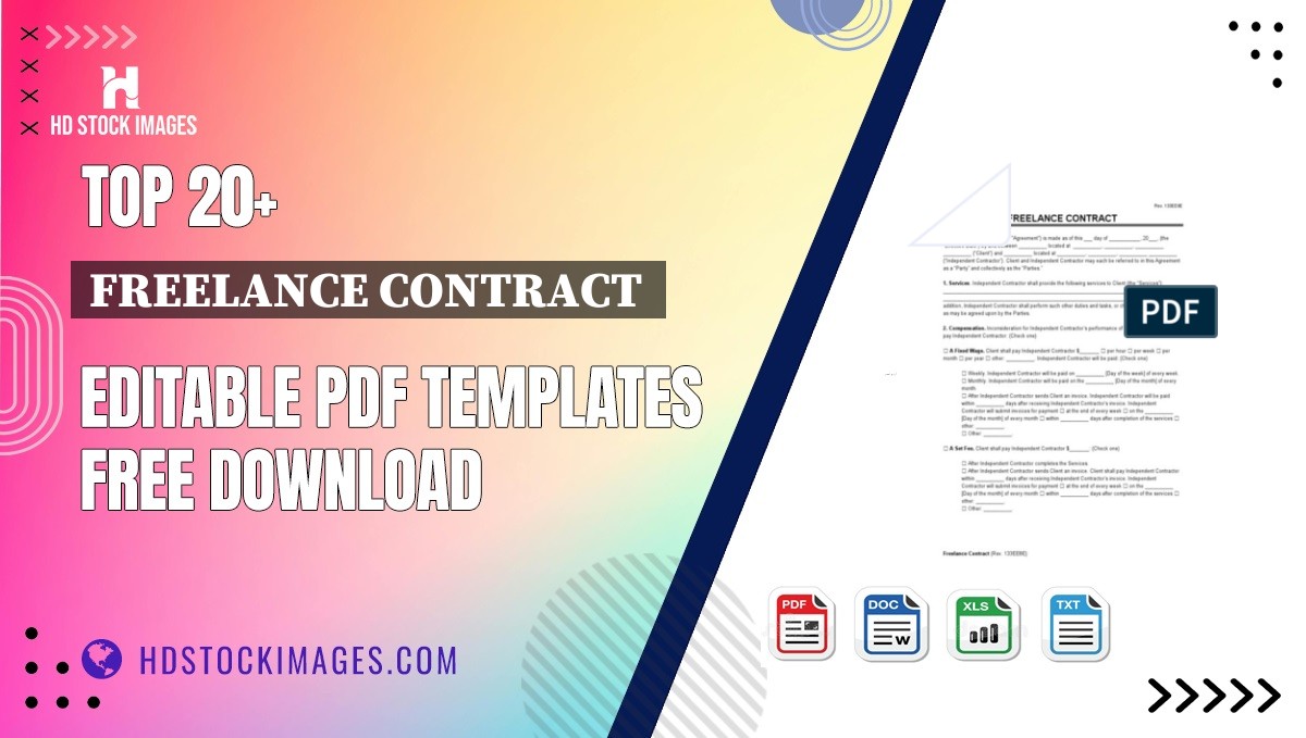 Top 20+ Freelance Contract  Editable PDF Templates Free Download