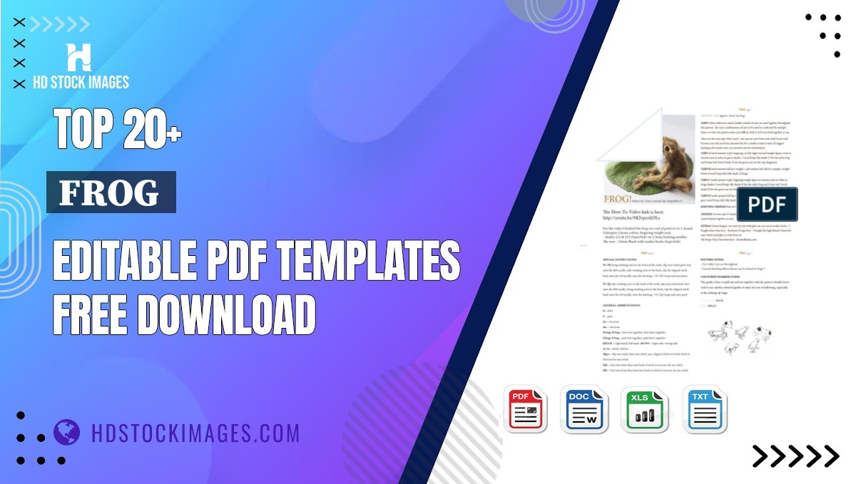 Top 20+ Frog  Editable PDF Templates Free Download