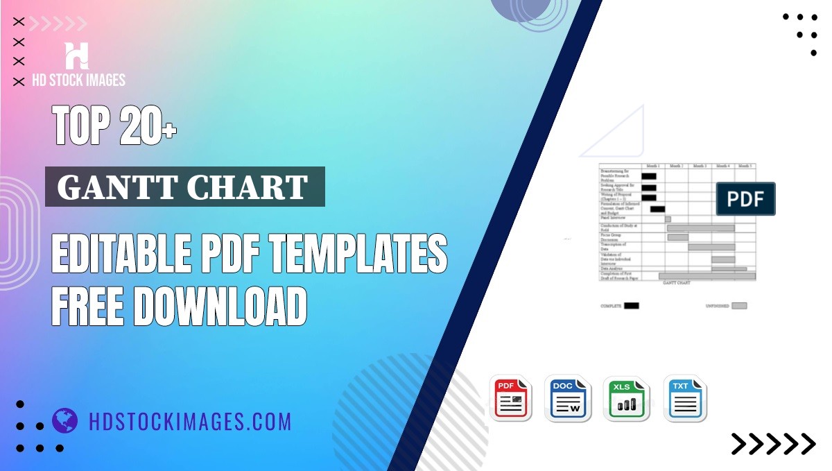 Top 20+ Gantt Chart  Editable PDF Templates Free Download