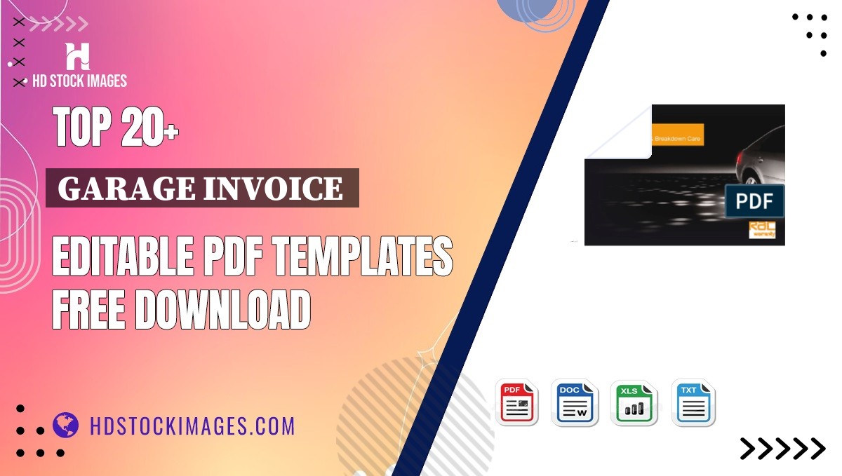 Top 20+ Garage Invoice  Editable PDF Templates Free Download