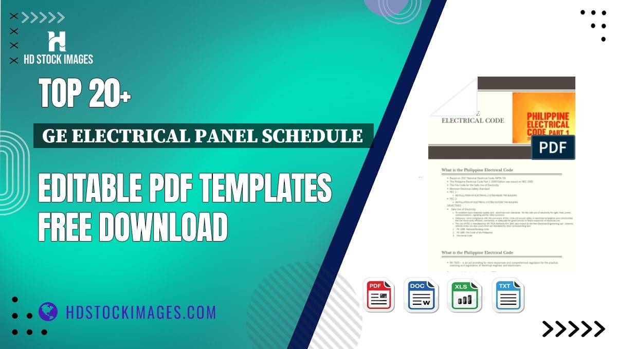 Top 20+ Ge Electrical Panel Schedule  Editable PDF Templates Free Download