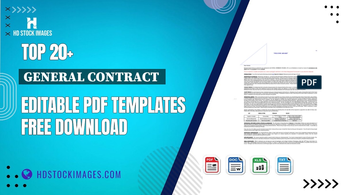 Top 20+ General Contract  Editable PDF Templates Free Download