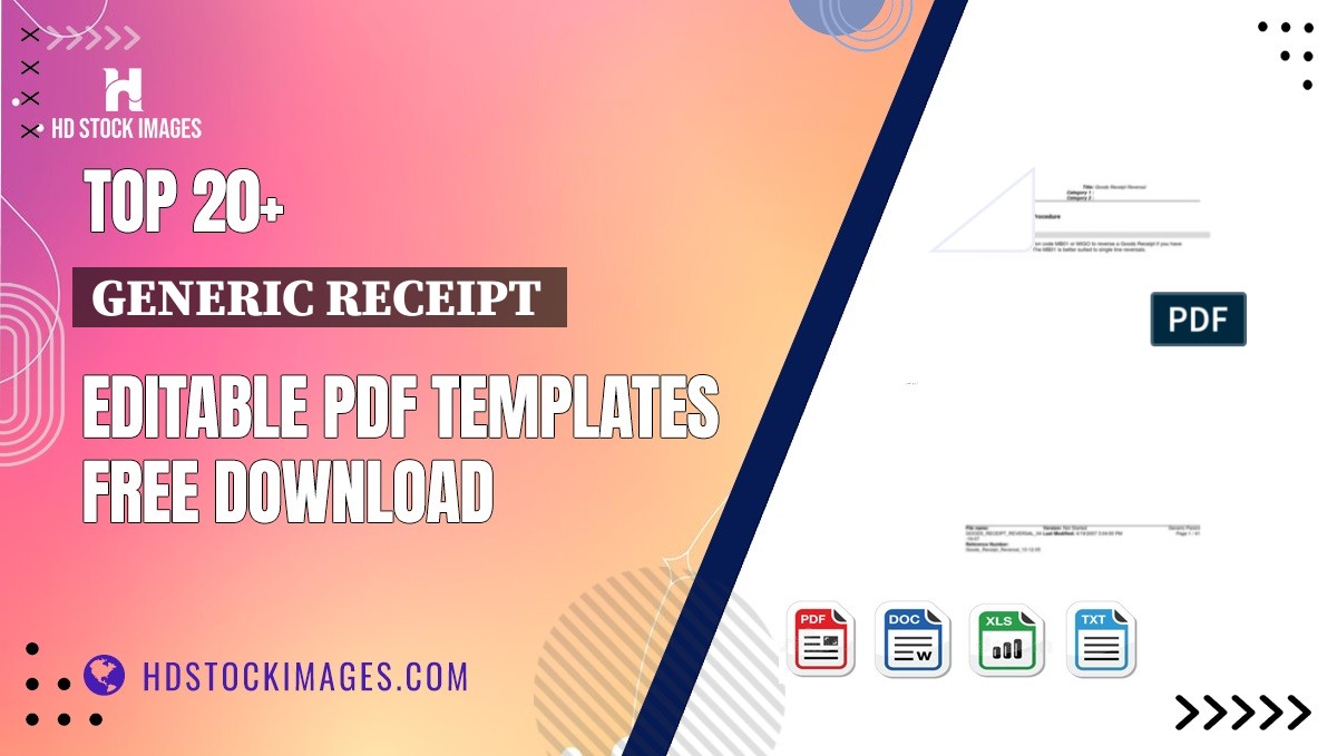 Top 20+ Generic Receipt  Editable PDF Templates Free Download