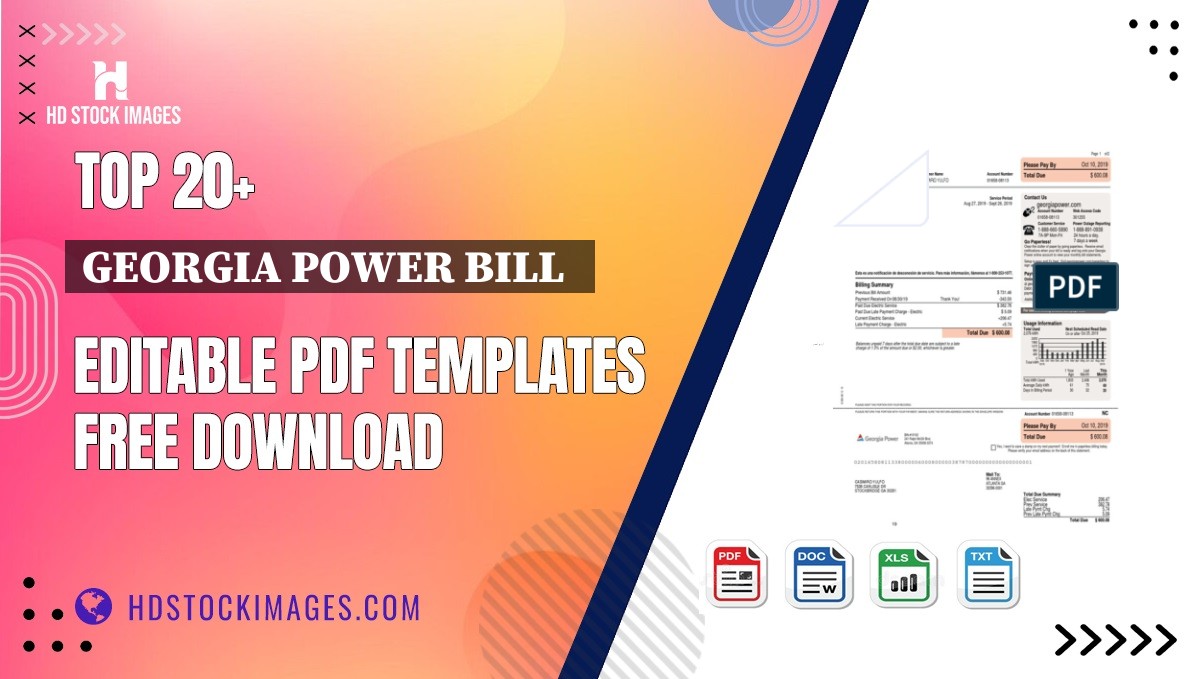 Top 20+ Georgia Power Bill   Editable PDF Templates Free Download