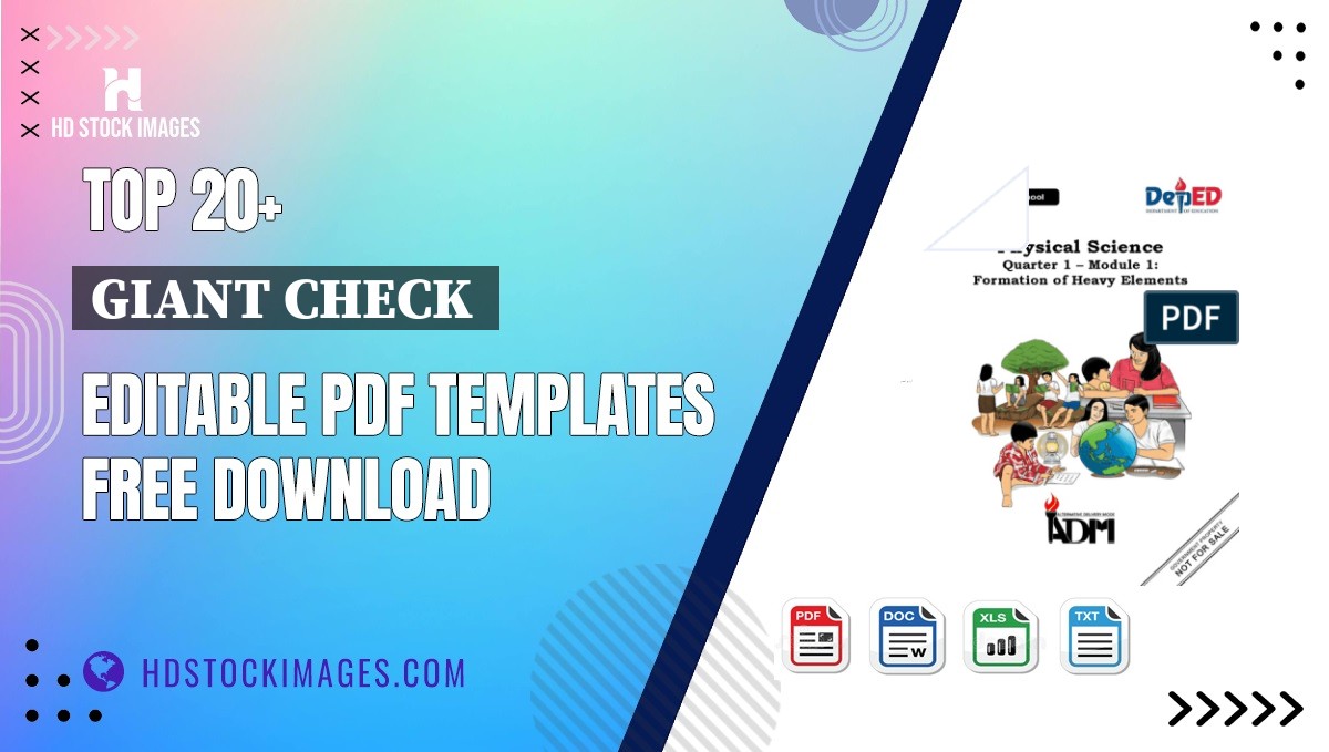 Top 20+ Giant Check  Editable PDF Templates Free Download