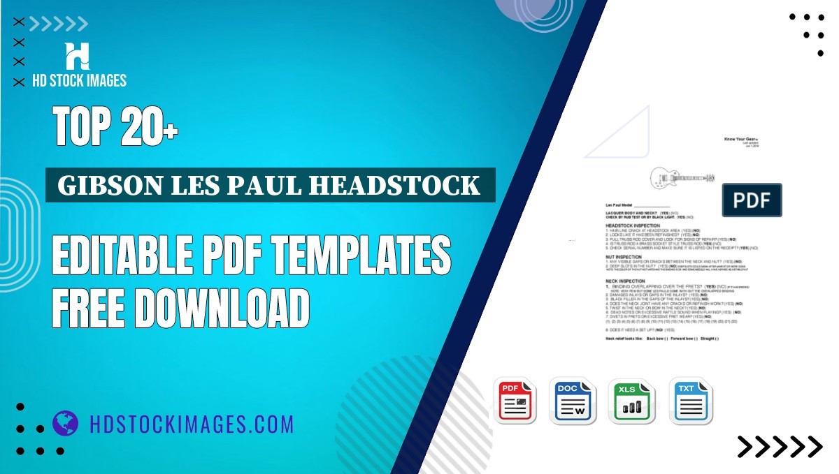 Top 20+ Gibson Les Paul Headstock  Editable PDF Templates Free Download