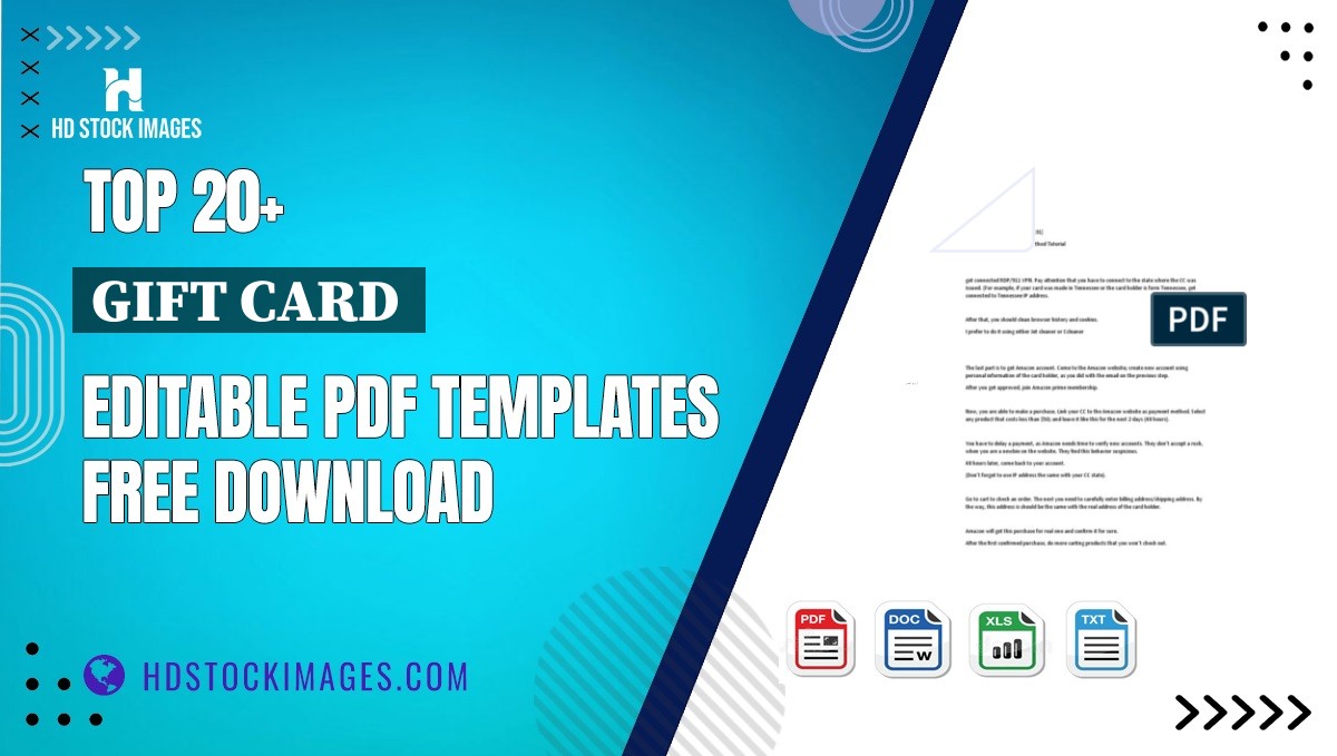 Top 20+ Gift Card  Editable PDF Templates Free Download