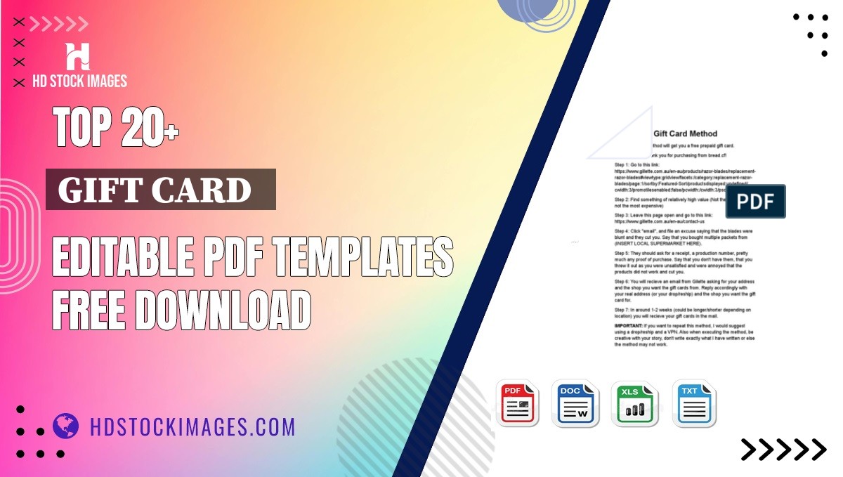 Top 20+ Gift Card   Editable PDF Templates Free Download