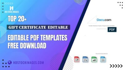 Top 20+ Gift Certificate  Editable  Editable PDF Templates Free Download