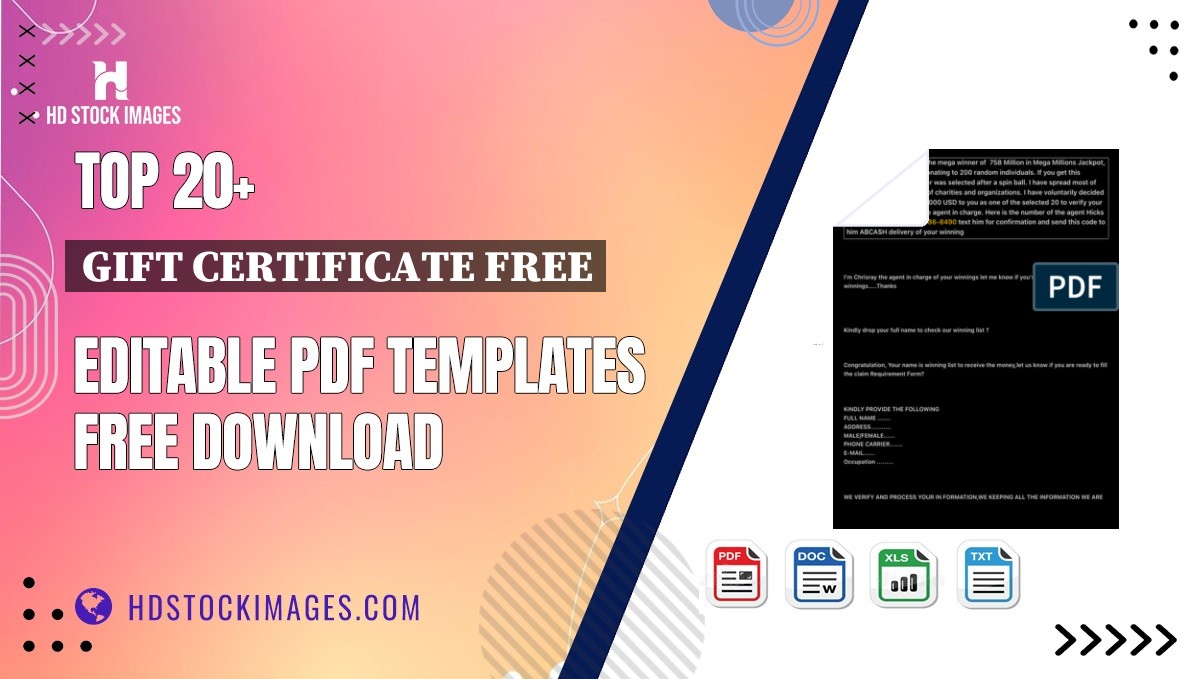 Top 20+ Gift Certificate Free Editable PDF Templates Free Download