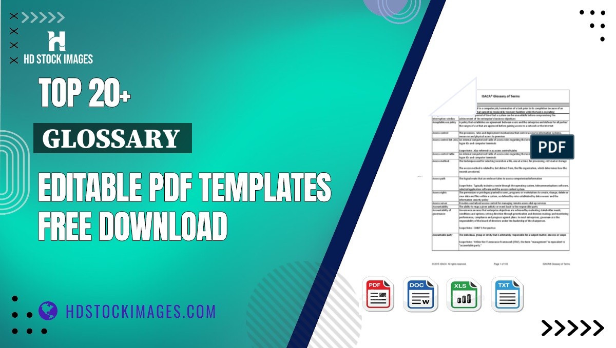 Top 20+ Glossary  Editable PDF Templates Free Download