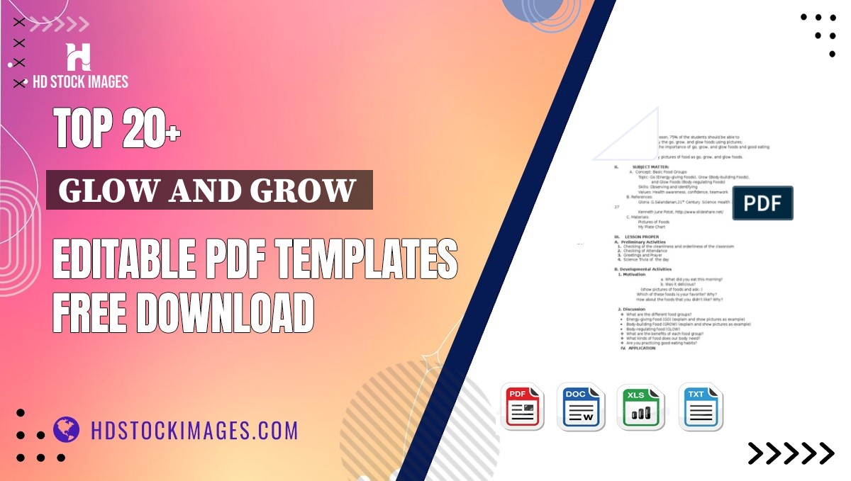 Top 20+ Glow And Grow  Editable PDF Templates Free Download