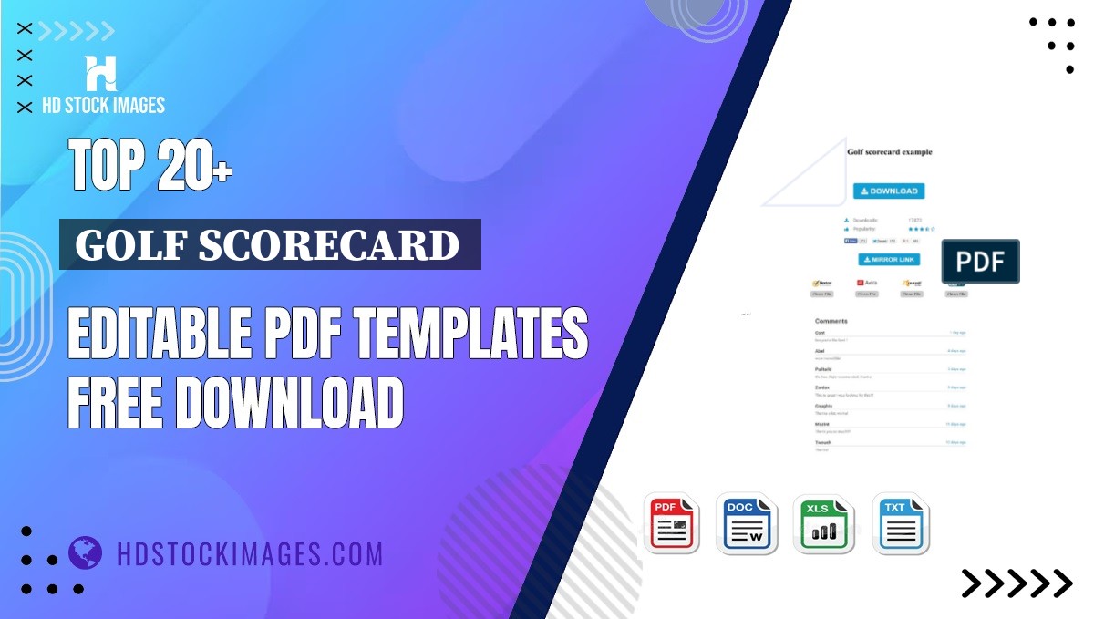 Top 20+ Golf Scorecard  Editable PDF Templates Free Download